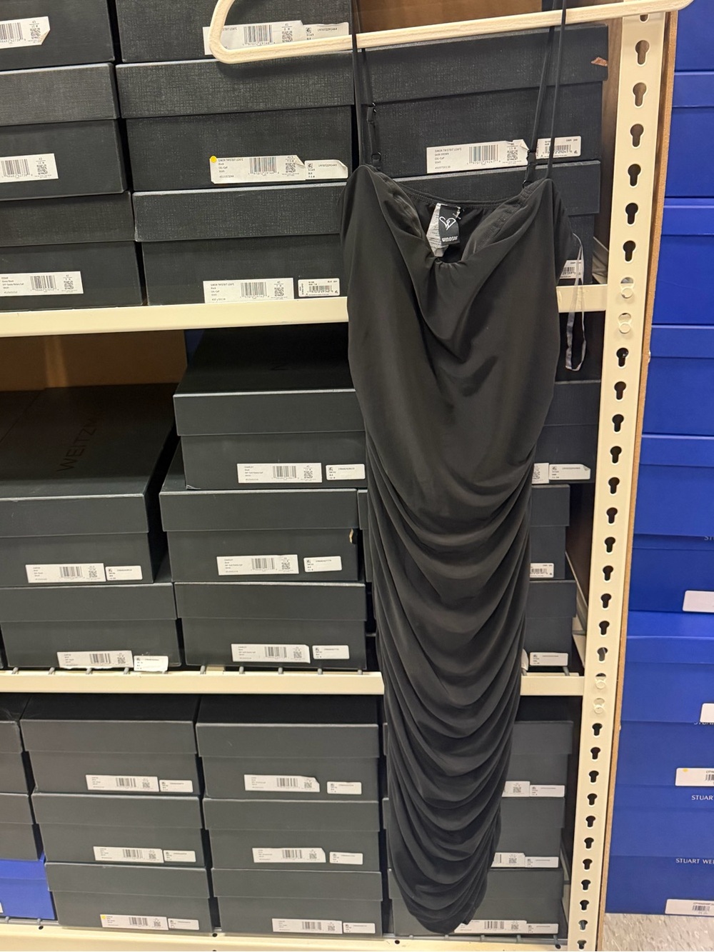 Windsor Black Ruched midi Dress